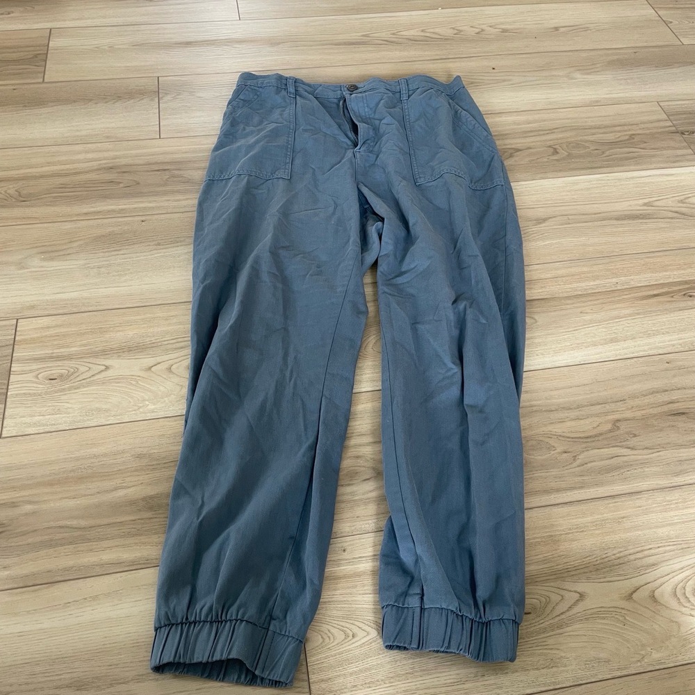 Style & Co Light Blue Elastic Cuffs Front Patch Pockets Jogger Pants Size 12